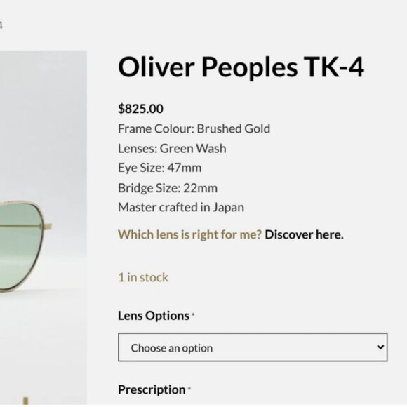 OLIVER PEOPLES TAKUMI TK-4 47mm in Green Wash MSRP$671 QUINCY ISAIAH’s Fav - Picture 3 of 16